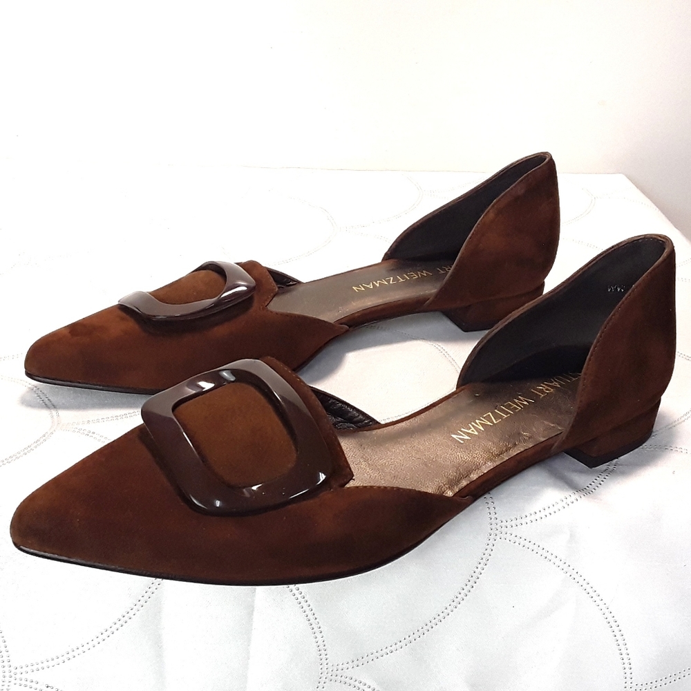 Stuart Weitzman Chestnut Camel Brown Suede Flats - image 1